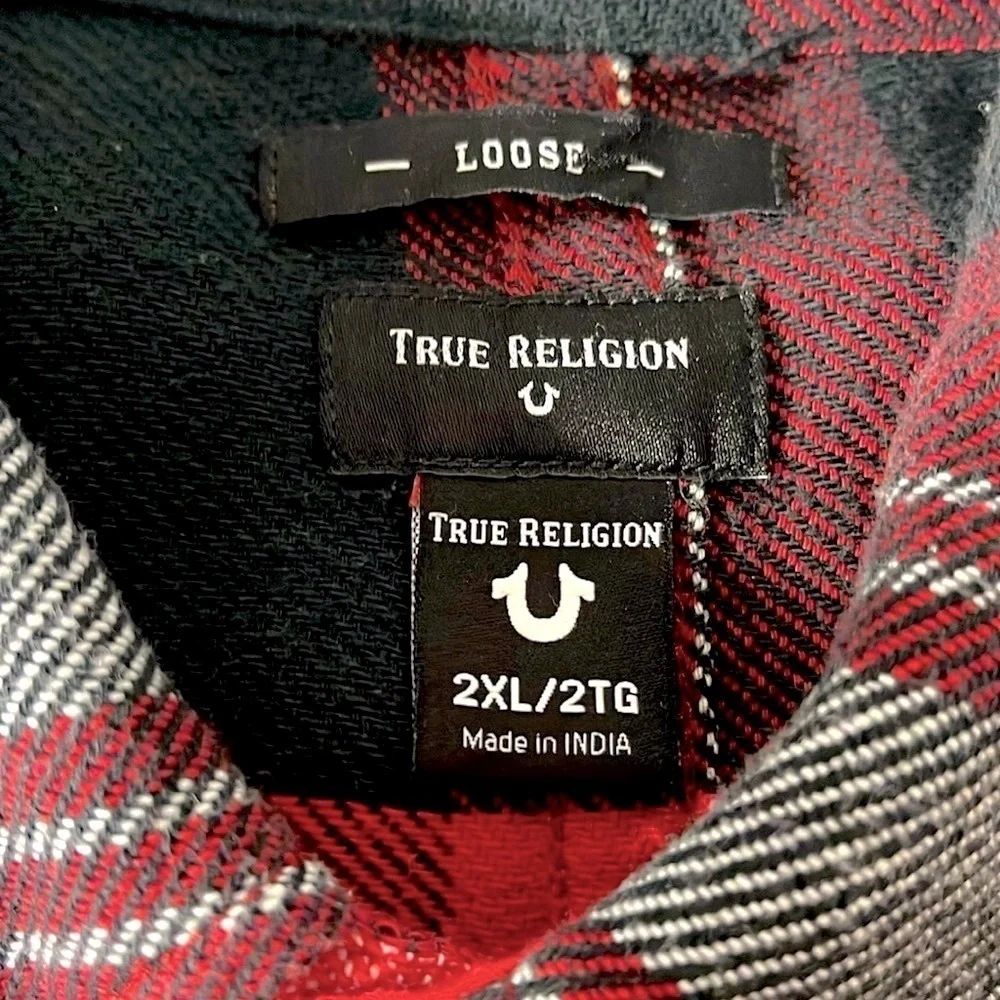 True Religion Loose Fit Size XXL Gently Worn Flannel. Super Soft